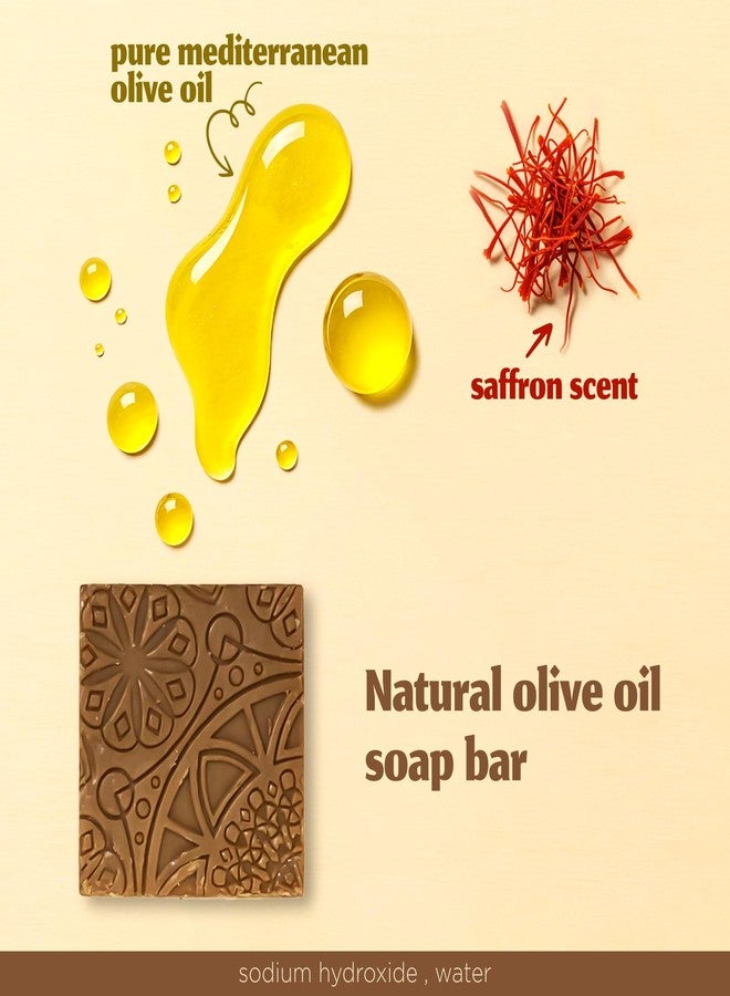 Hekaya Saffron Aleppo Soap Bar – Organic Olive Oil Soap for Face, Body & Hair – Handmade Natural Body Wash – 4-Pack for Face & Body | Natural, Moisturizing,(17.6 oz Total) - Image 2